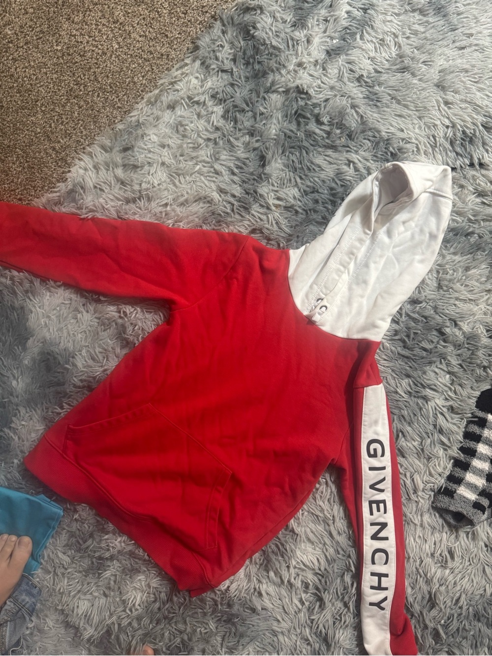 Givenchy Red and White Kids Logo Sleeve Sweatshirt